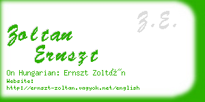 zoltan ernszt business card